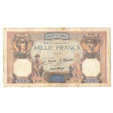 França, 1000 Francs, Cérès et Mercure, 1927, W.545, VG(8-10), Fayette:37.1