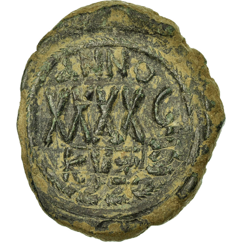 Moneta, Phocas, Follis, 602-610, Kyzikos, BB+, Rame, Sear:665