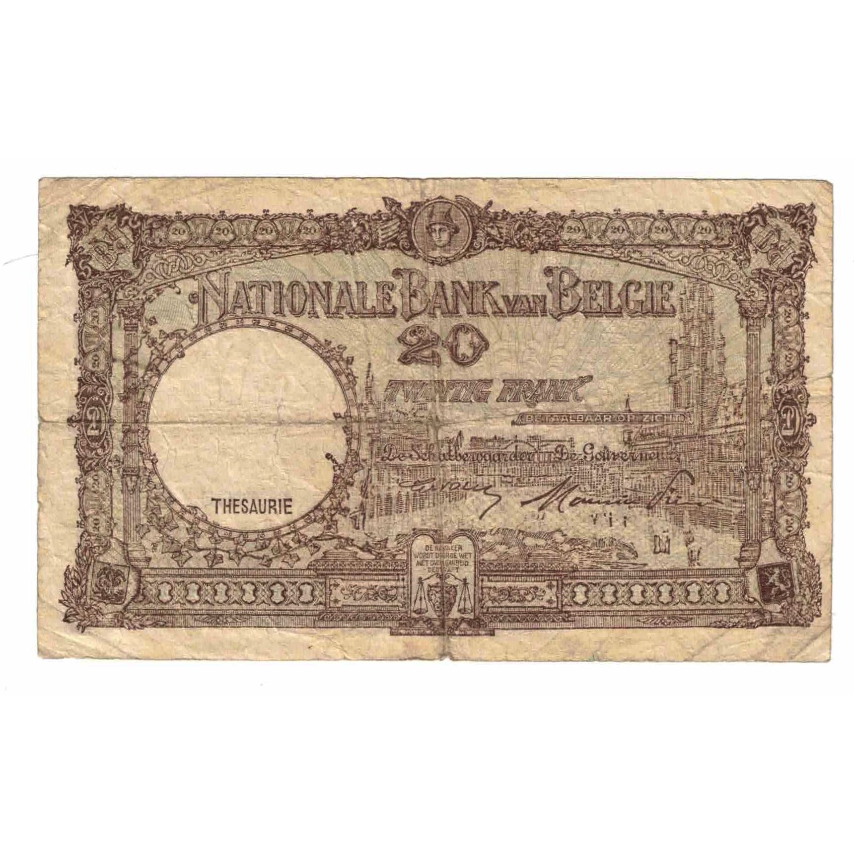 Banknote, Belgium, 20 Francs, 1948, 1948-09-01, KM:116, VG(8-10)