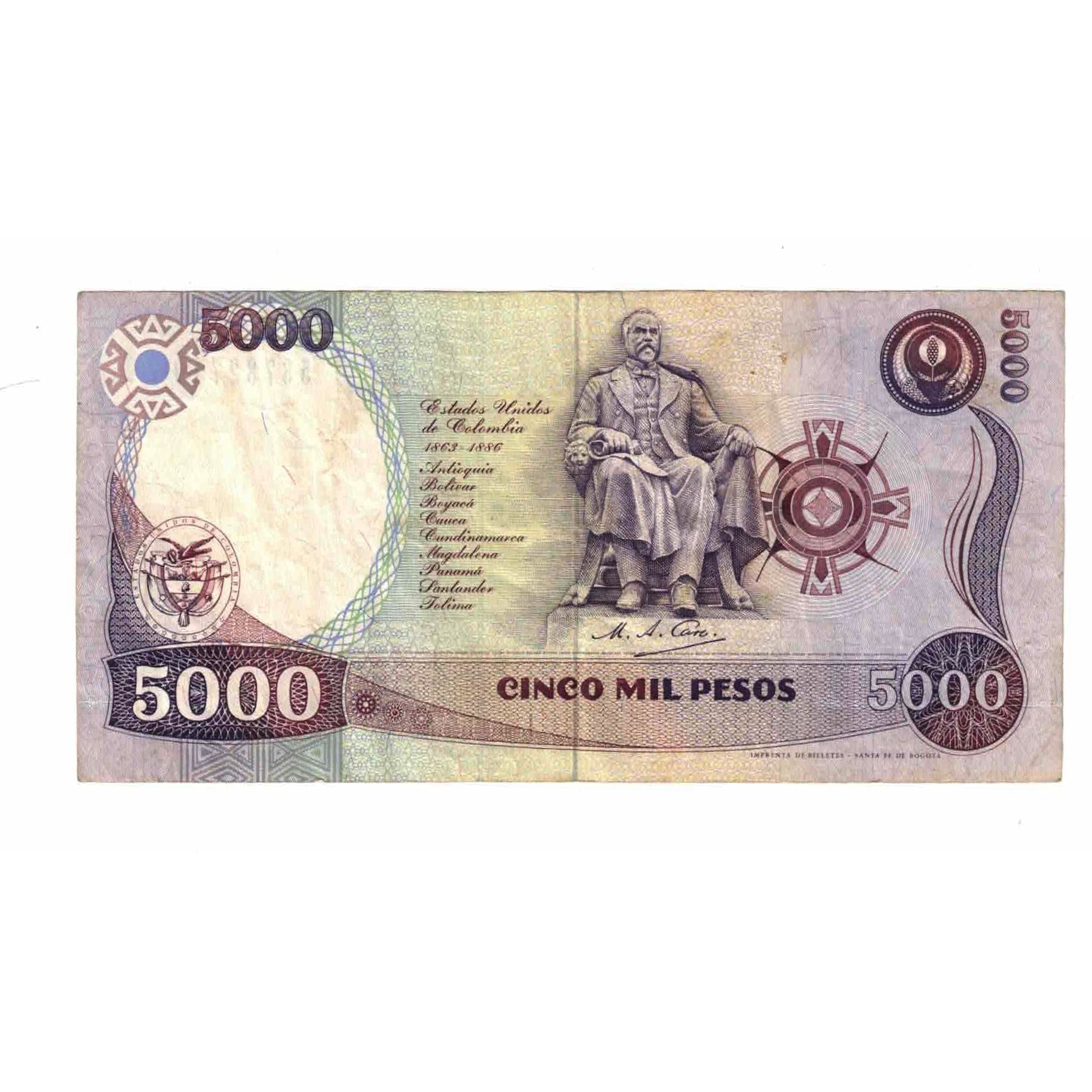 Banknote, Colombia, 5000 Pesos, 1995, 1995-01-02, KM:440, EF(40-45)