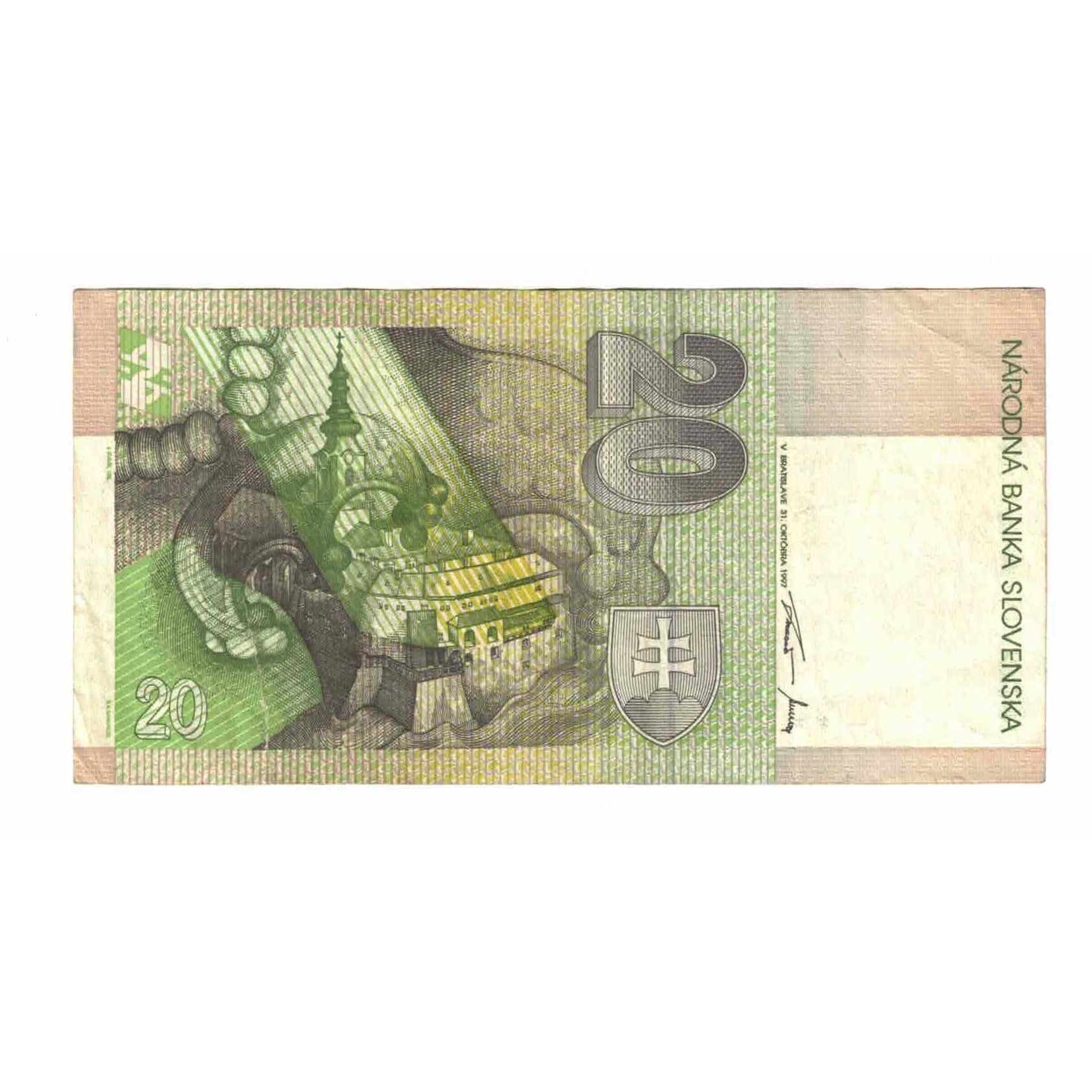 Banknote, Slovakia, 20 Korun, 1997, 1997-10-31, KM:20c, VF(20-25)