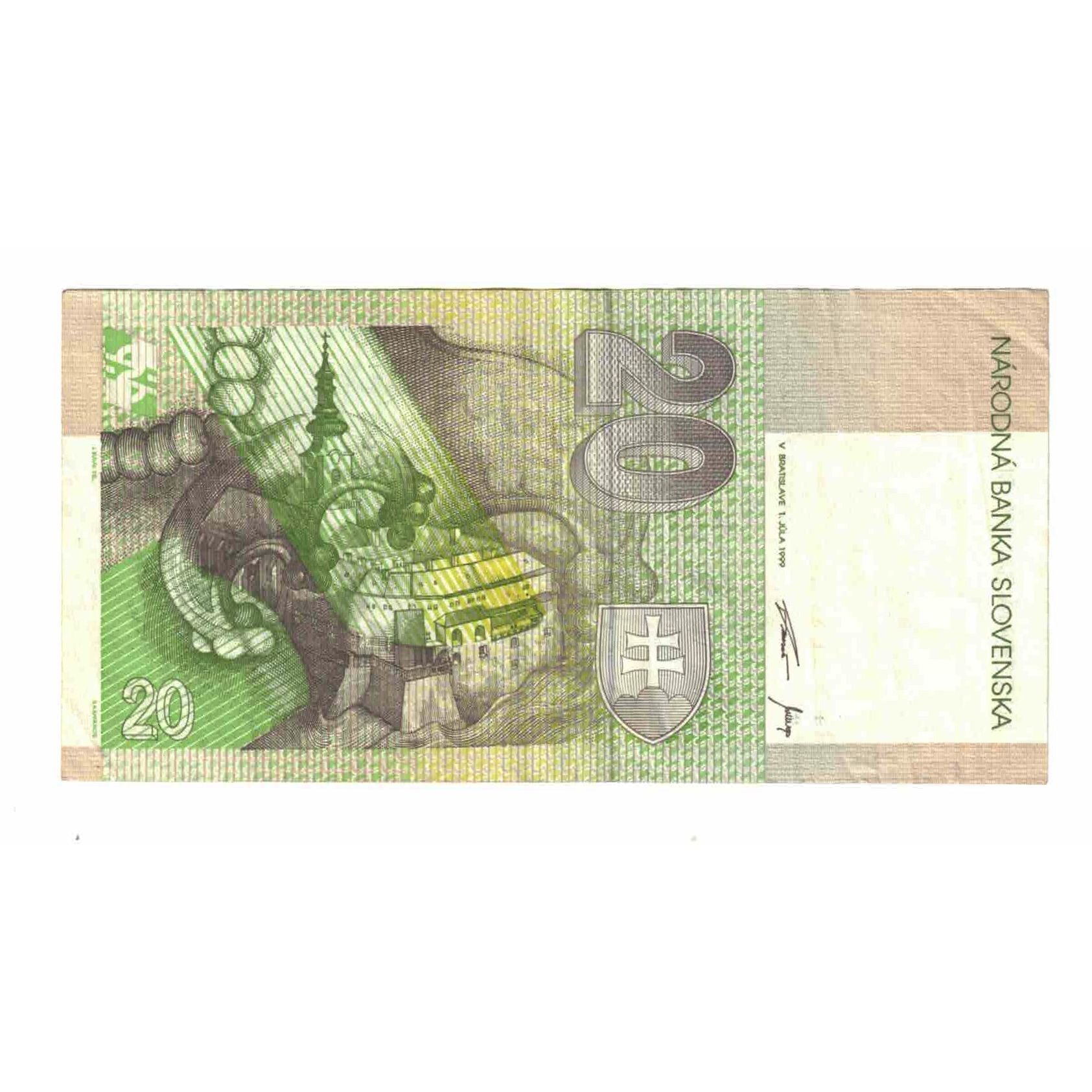 Banknote, Slovakia, 20 Korun, 1999, 1999-07-01, KM:20d, EF(40-45)