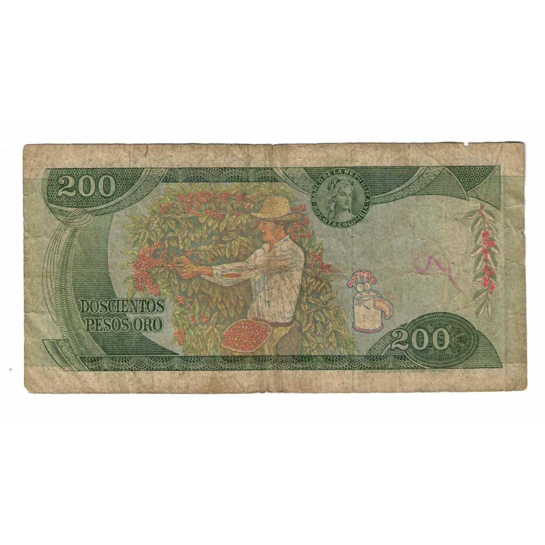 Banknote, Colombia, 200 Pesos Oro, 1980, 1980-01-01, KM:419, VF(20-25)