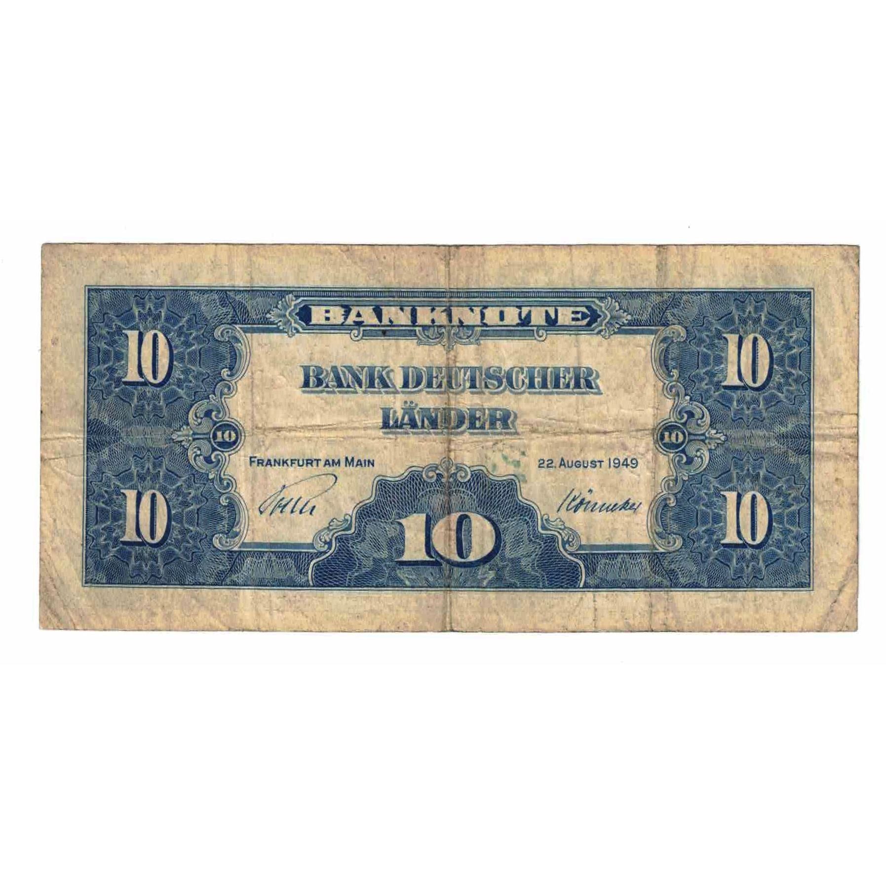 Banknote, GERMANY - FEDERAL REPUBLIC, 10 Deutsche Mark, 1949, 1949-08-22
