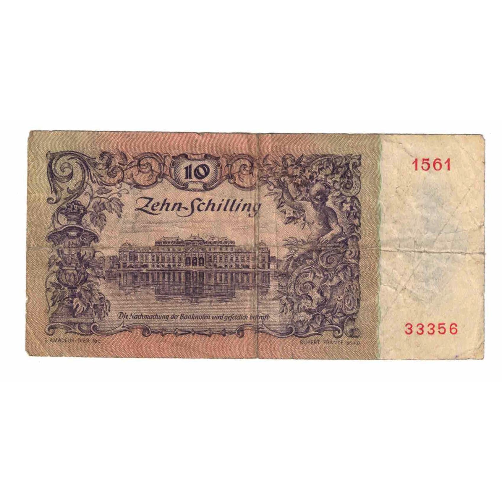 Banknote, Austria, 10 Schilling, 1950, 1950-01-02, KM:128, VF(20-25)