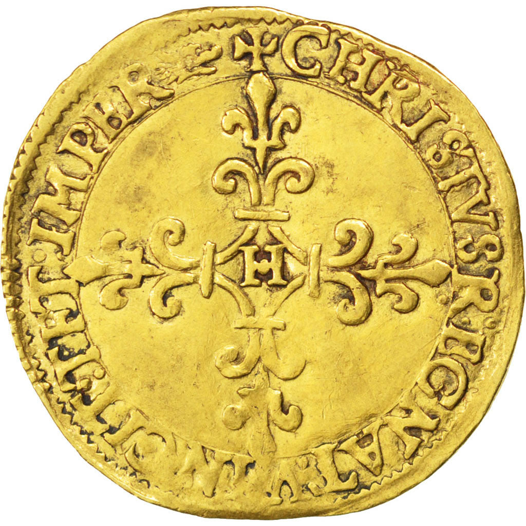Coin, France, Ecu d'or, 1564, La Rochelle, EF(40-45), Gold, Sombart:4904