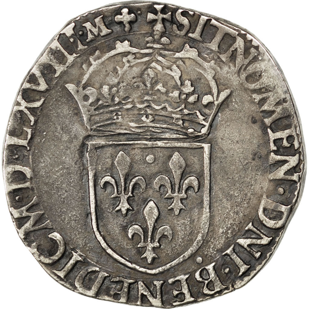 FRANCE, Teston, 1568, Lyons, EF(40-45), Silver, Sombart #4618, 9.07