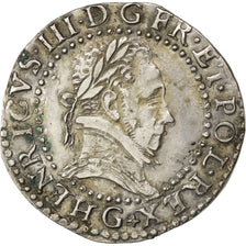 FRANCE, Demi Franc, 1587, Poitiers, AU(50-53), Silver, Sombart #4716, 7.13