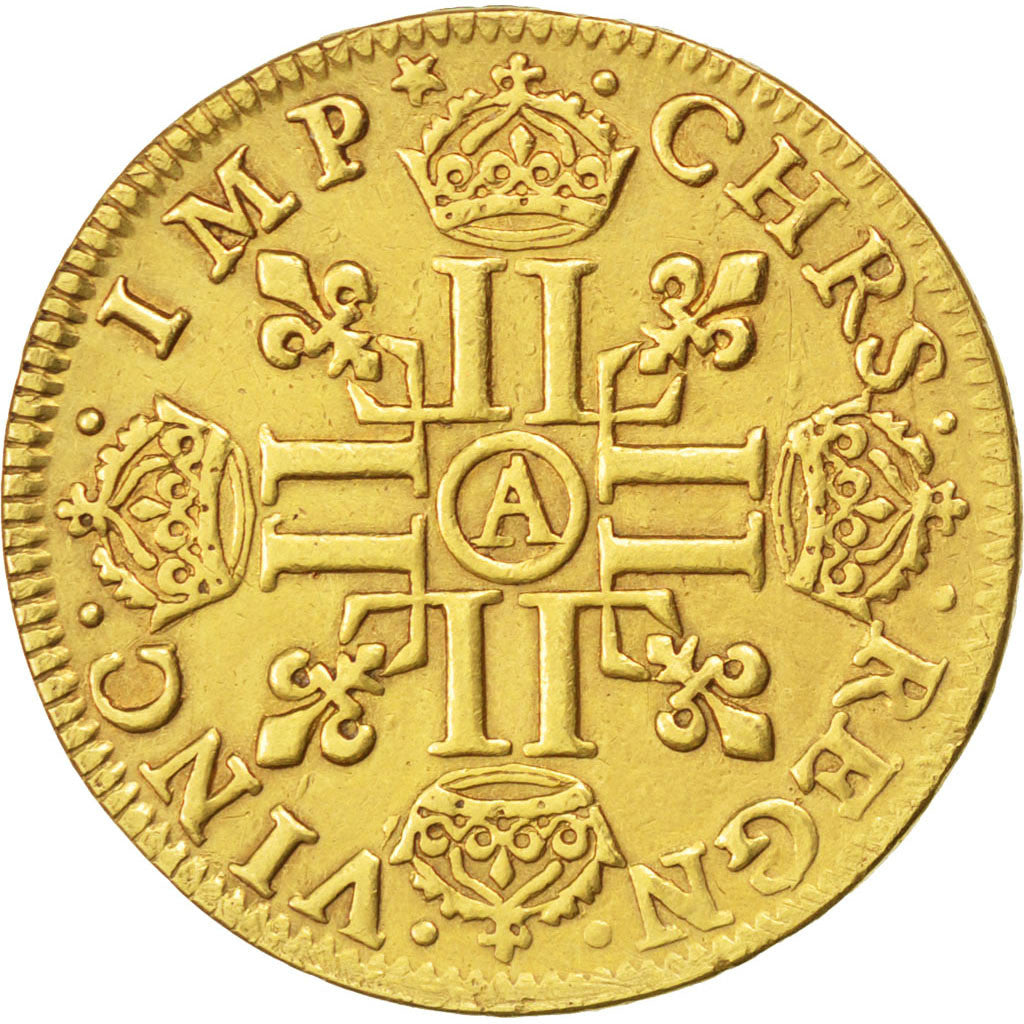 Coin, France, Louis XIII, Louis d'or, Louis d'Or, 1641, Paris, Paris, AU(50-53)