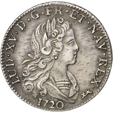Francia, Louis XV, Petit Louis d'argent (3 livres), 1/3 Ecu, 1720, Paris, BB+...