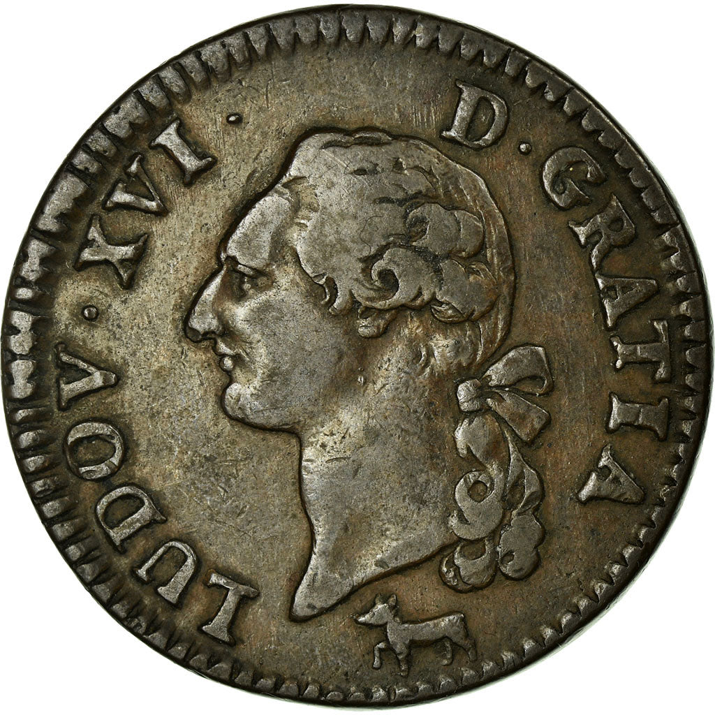 Coin, France, Louis XVI, Sol ou sou, Sol, 1782, Orléans, AU(50-53), Copper