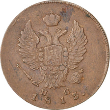 Russia, 2 Kopeks, 1813, Saint-Petersburg, KM #118.4, EF(40-45), Copper, 13.88
