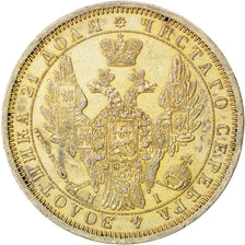 Russia, 1 Rouble, 1854, Saint-Petersburg, KM #168.1, AU(50-53), Silver, 20.65