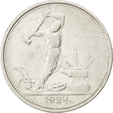 RUSSIA, 50 Kopeks, 1924, KM #89.1, EF(40-45), Silver, 9.96