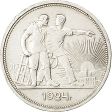 RUSSIA, Rouble, 1924, KM #90.1, AU(50-53), Silver, 20.06