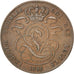 BELGIUM, 5 Centimes, 1856, KM #5.1, EF(40-45), Copper, 28.3, 10.01
