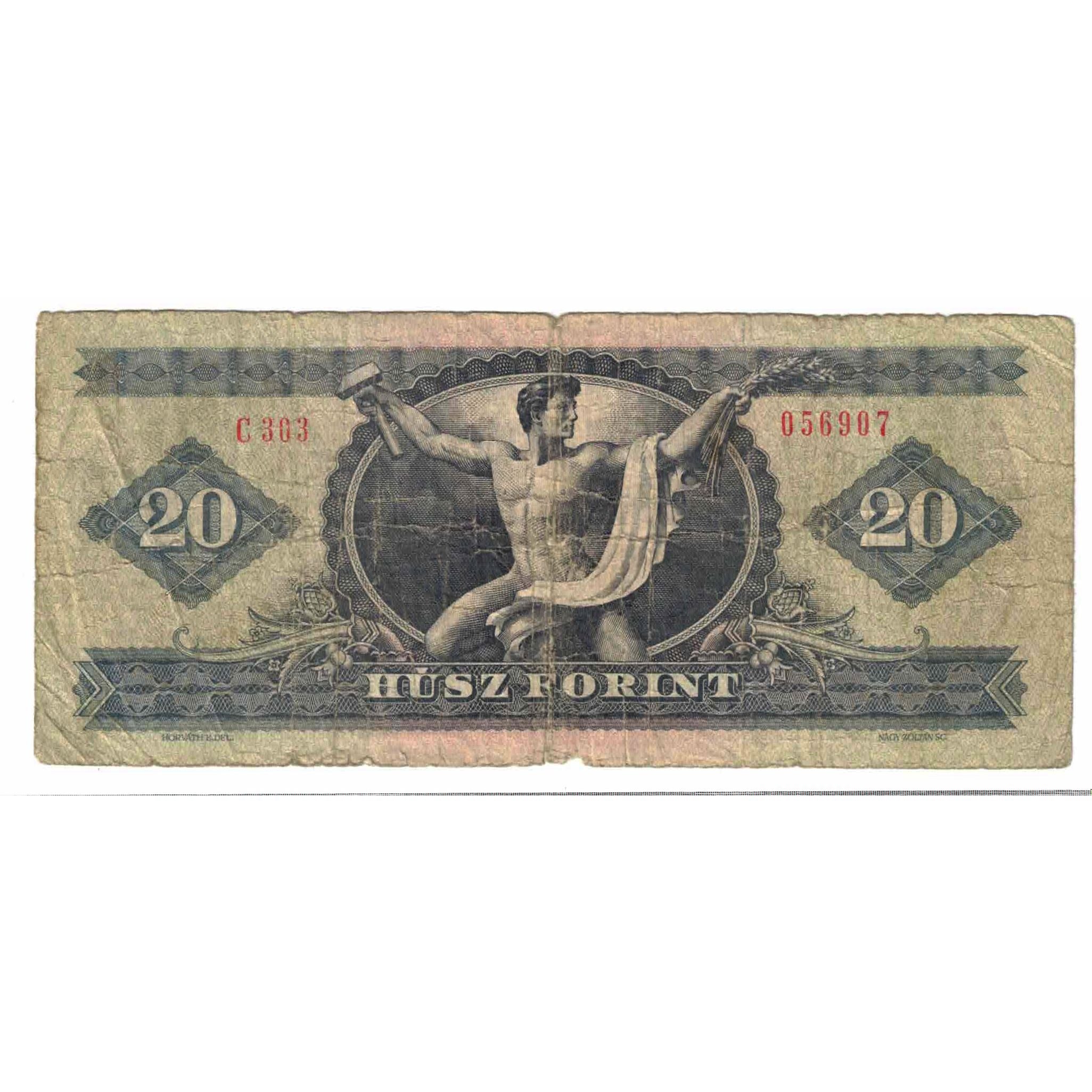 Billet, Hongrie, 20 Forint, 1975, 1975-10-28, KM:169f, B