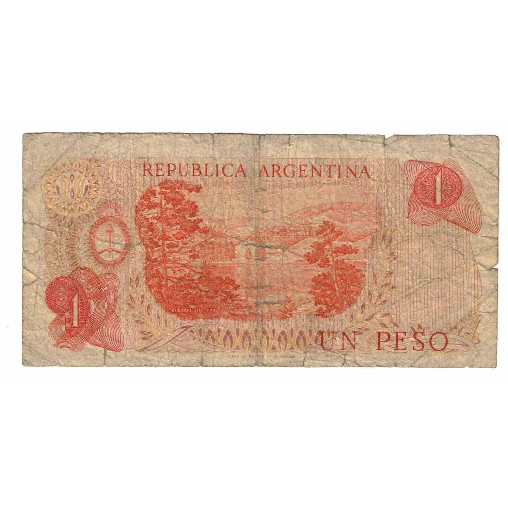 Banknote, Argentina, 1 Peso, KM:287, VG(8-10)