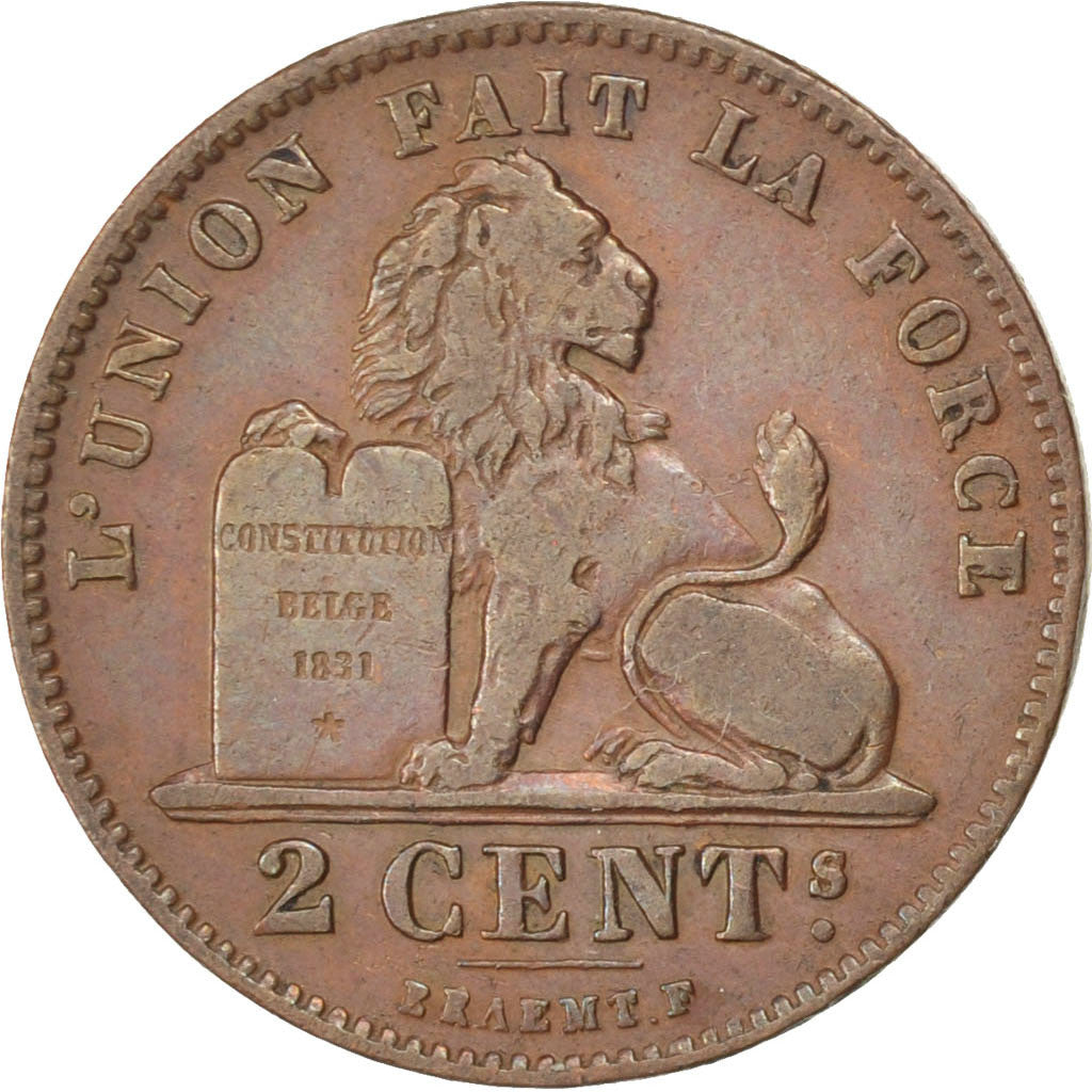 Coin, Belgium, Leopold II, 2 Centimes, 1905, AU(50-53), Copper, KM:35.1