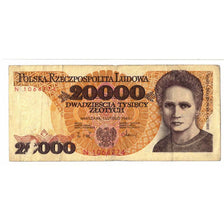 Billet, Pologne, 20,000 Zlotych, 1989, 1989-02-01, KM:152a, TTB