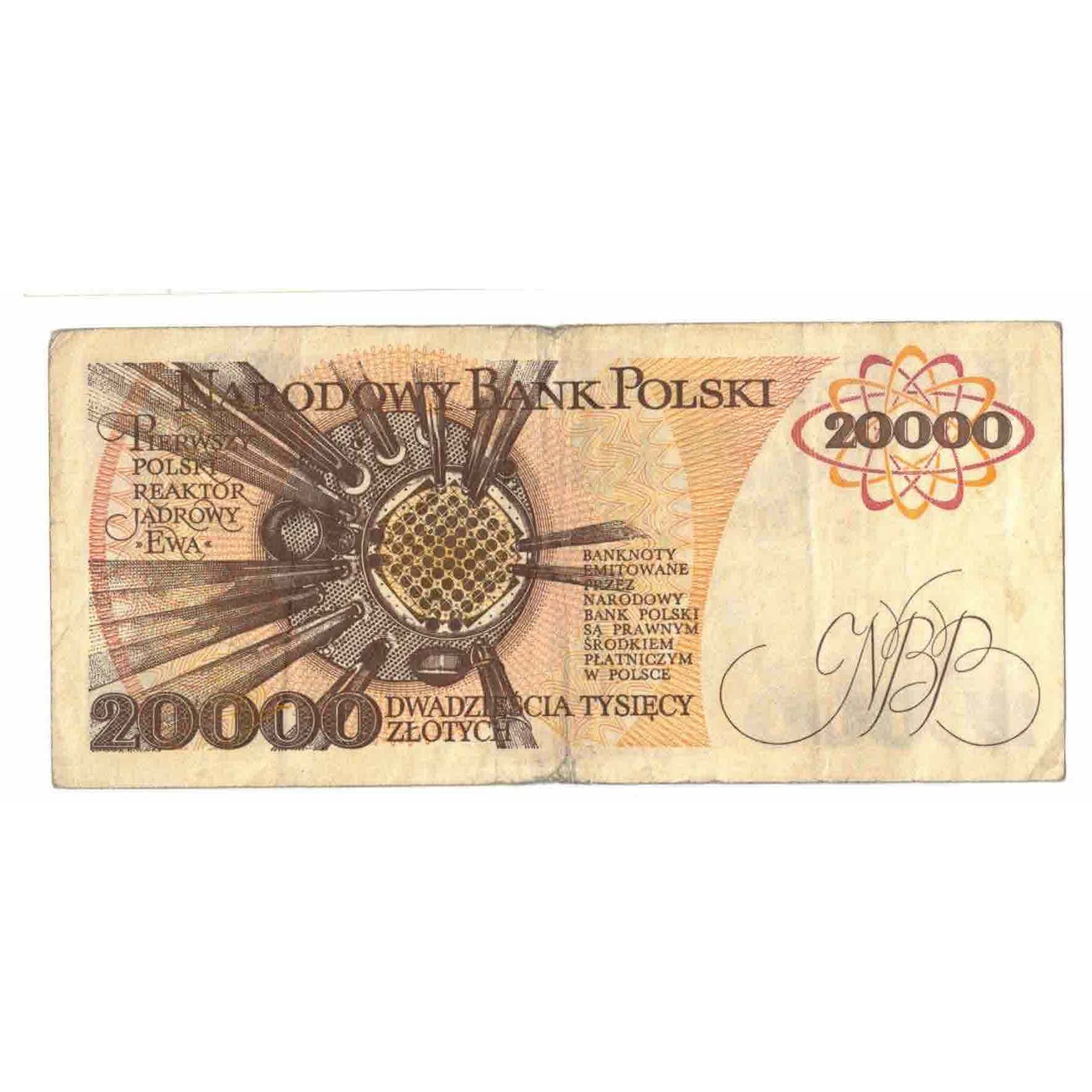 Billet, Pologne, 20,000 Zlotych, 1989, 1989-02-01, KM:152a, TTB