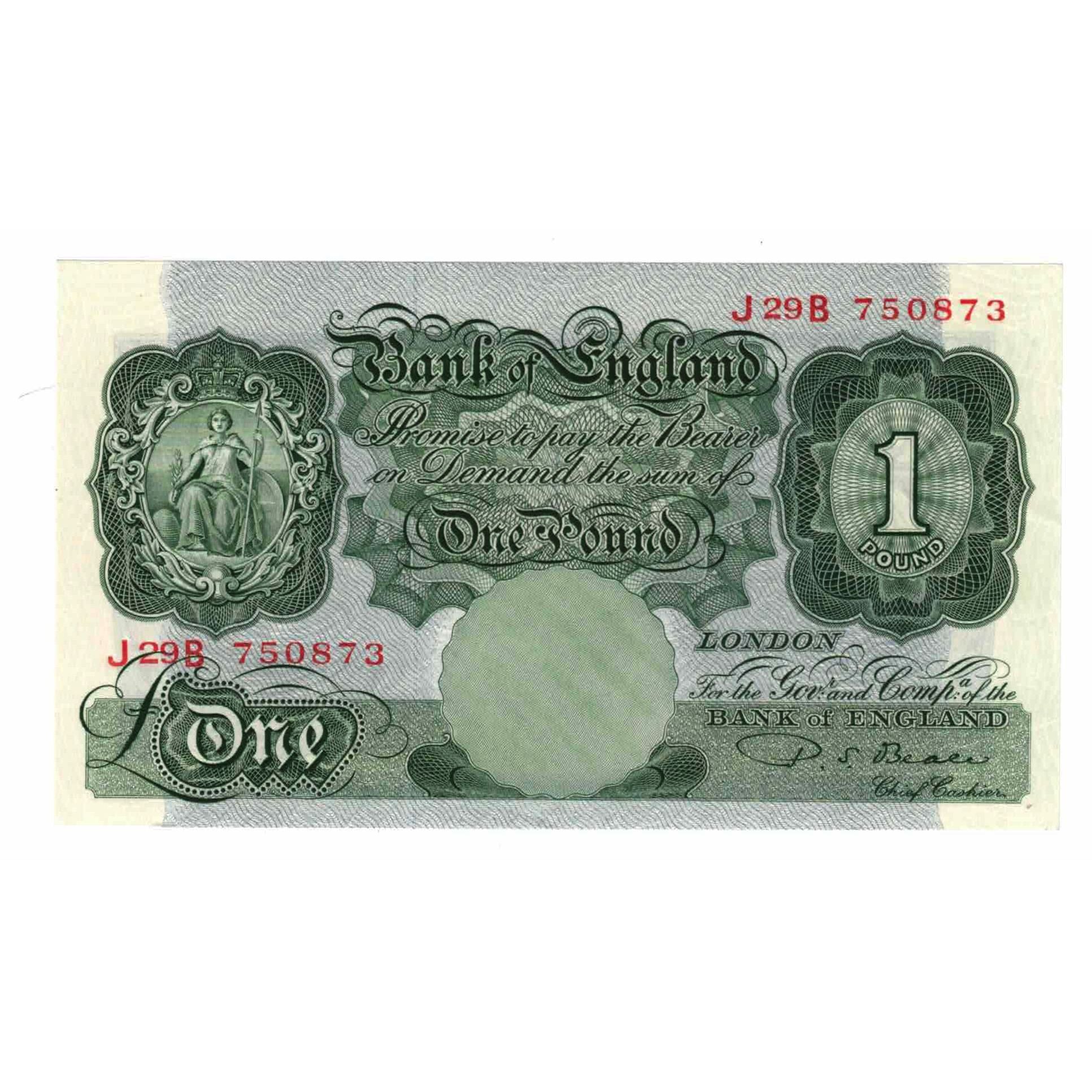 Banknote, Great Britain, 1 Pound, 1949-1955, KM:369b, UNC(63)