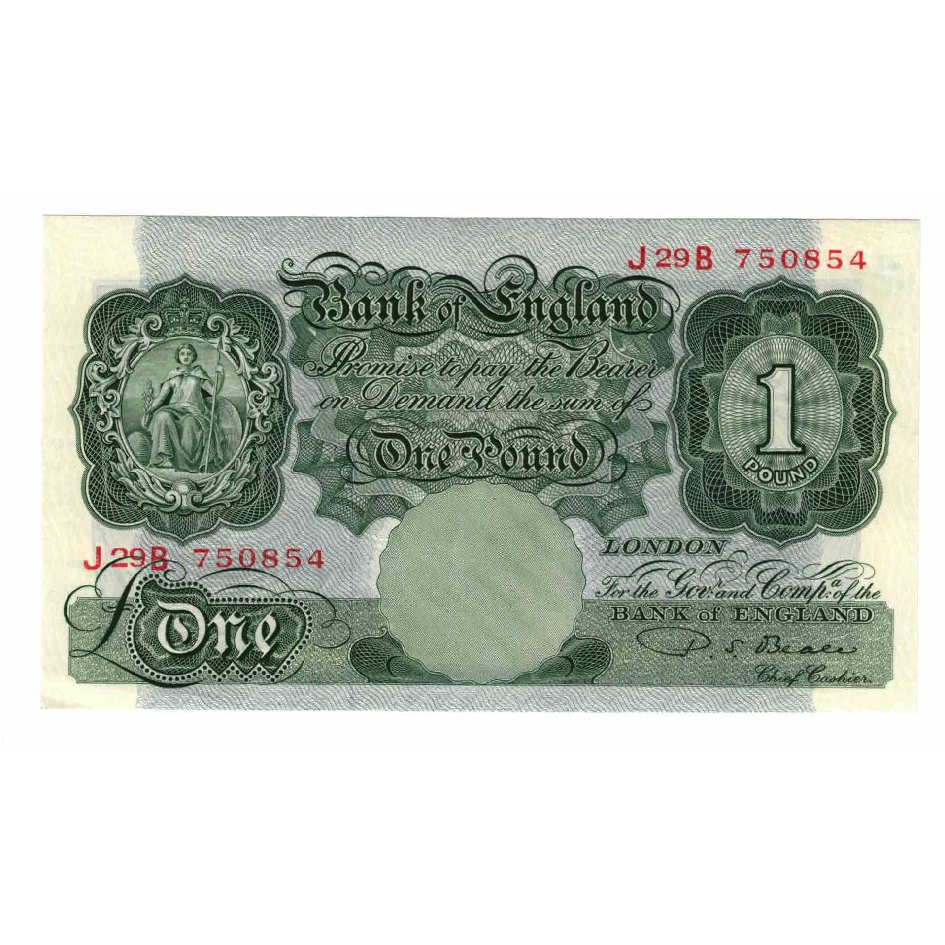 Banknote, Great Britain, 1 Pound, 1949-1955, KM:369b, AU(55-58)