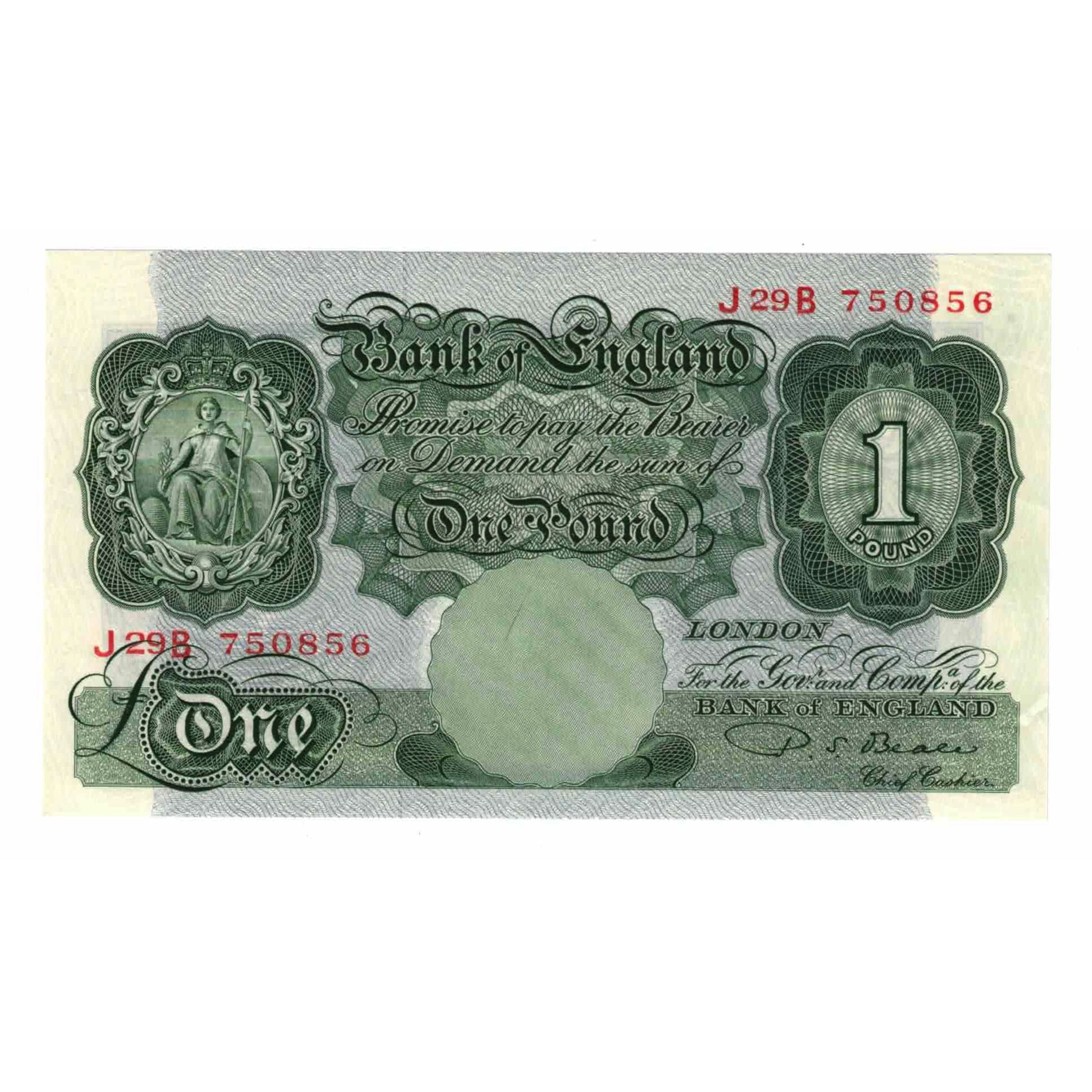 Banknote, Great Britain, 1 Pound, 1949-1955, KM:369b, UNC(65-70)