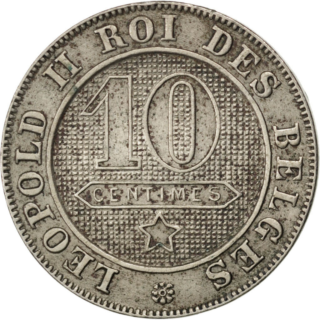 Coin, Belgium, Leopold II, 10 Centimes, 1894, AU(55-58), Copper-nickel, KM:42