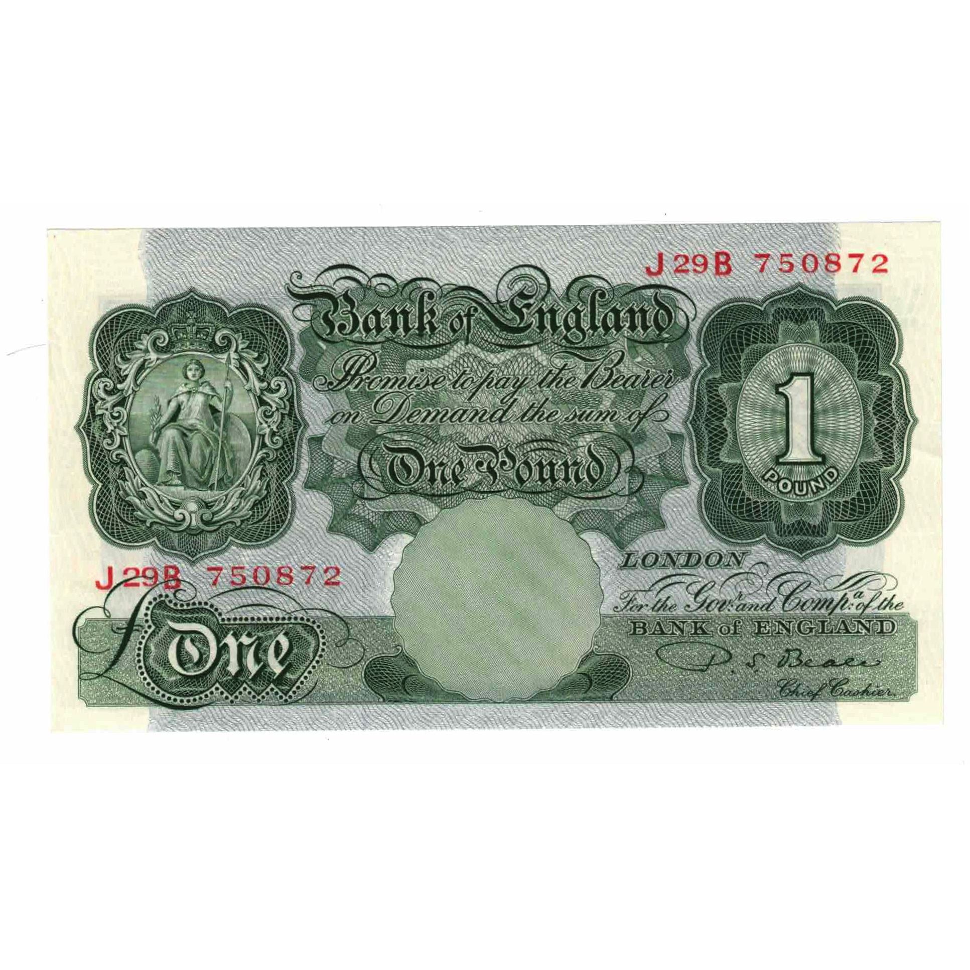 Billet, Grande-Bretagne, 1 Pound, 1949-1955, KM:369b, SUP