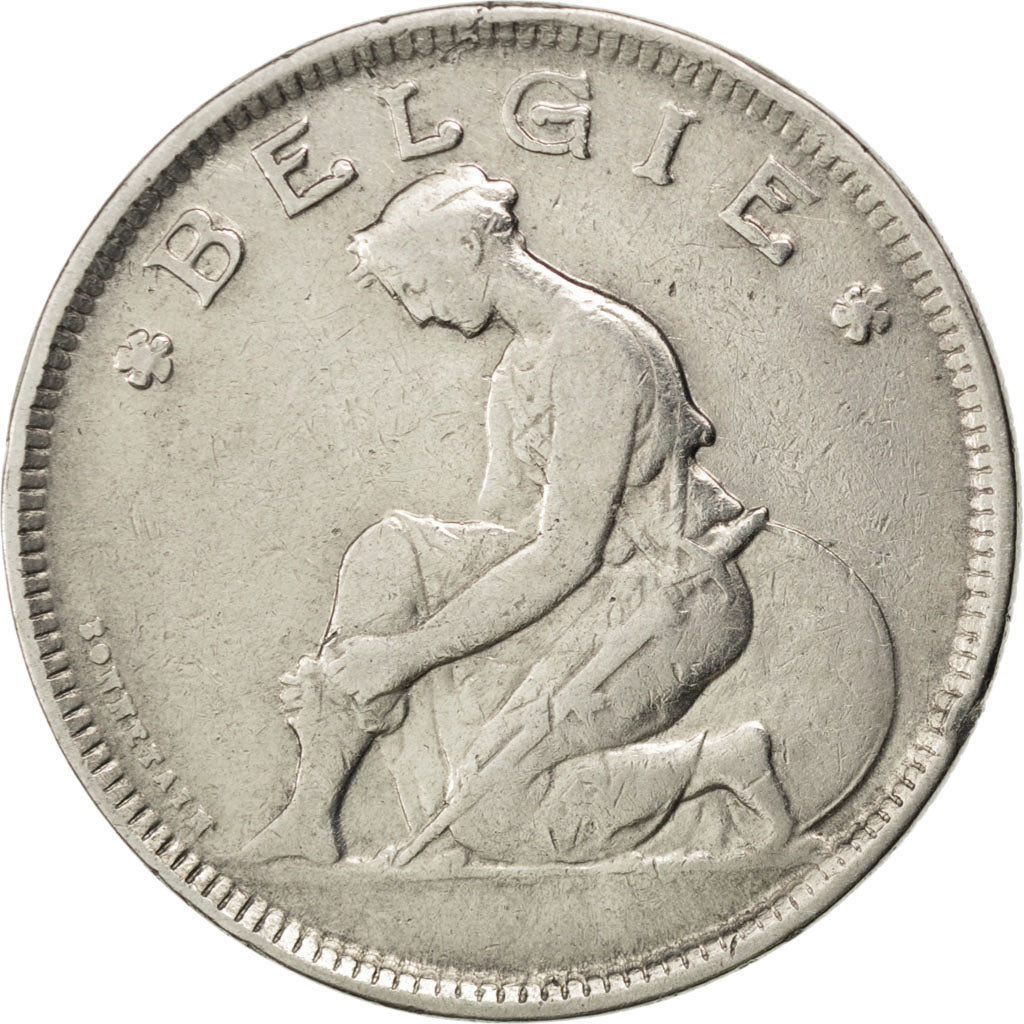 BELGIUM, 2 Francs, 2 Frank, 1924, KM #92, VF(20-25), Nickel, 27, 9.78