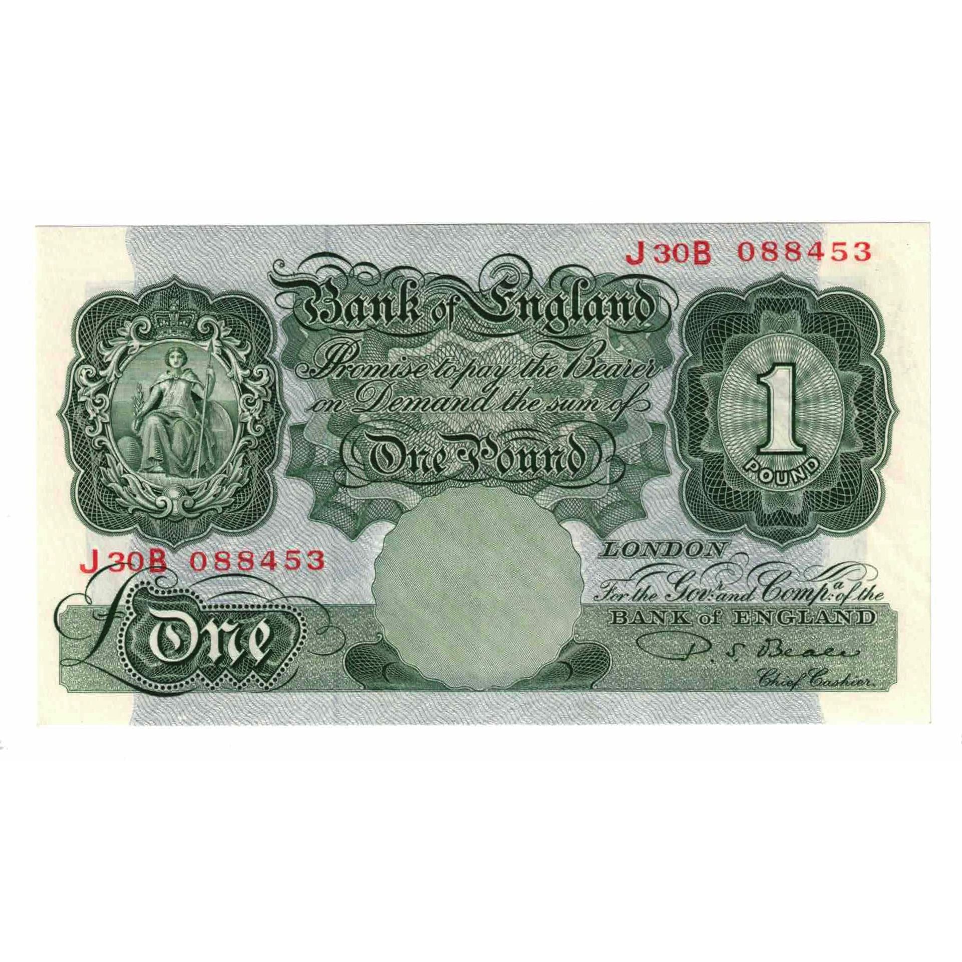 Banknote, Great Britain, 1 Pound, 1949-1955, KM:369b, UNC(63)