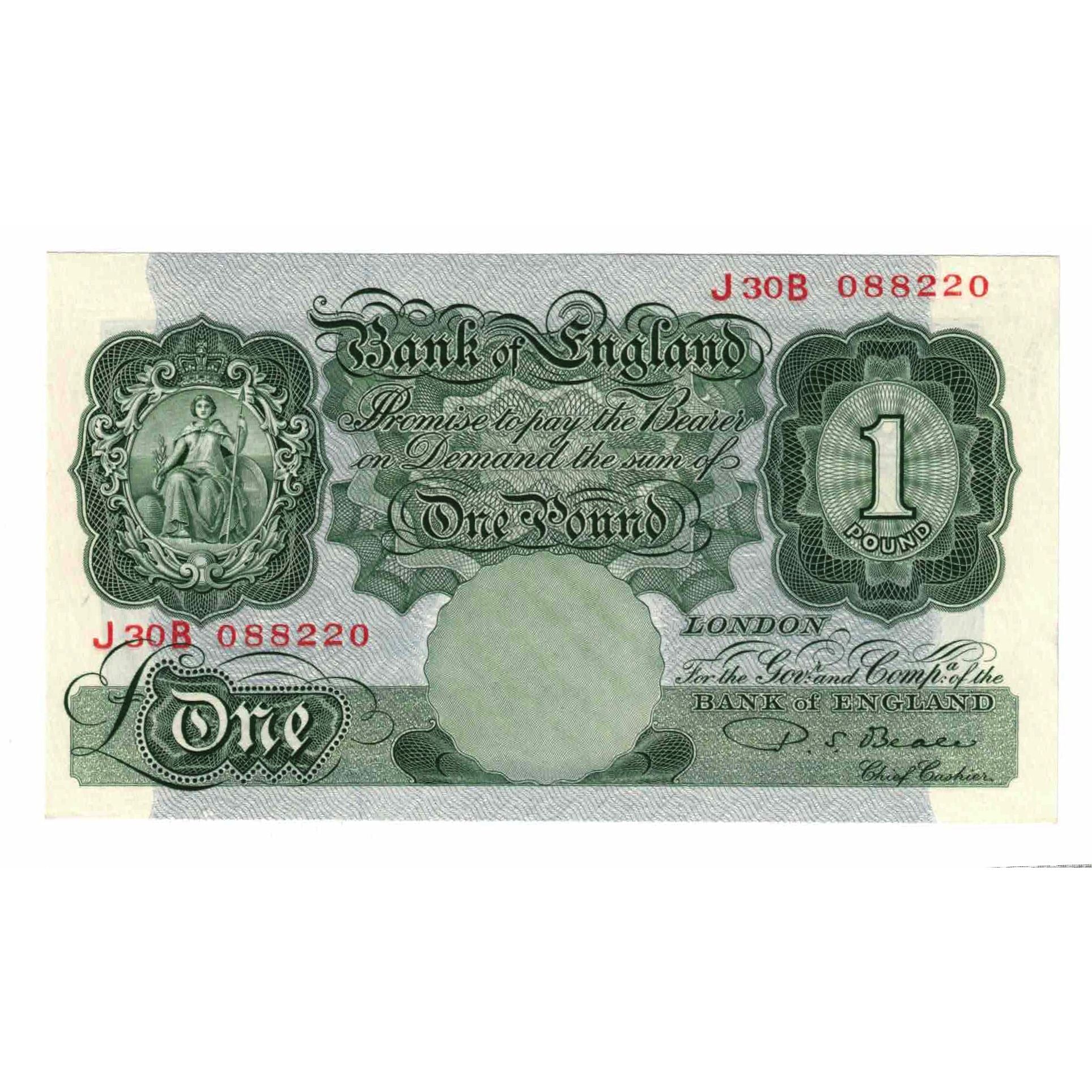 Banknote, Great Britain, 1 Pound, 1949-1955, KM:369b, UNC(63)