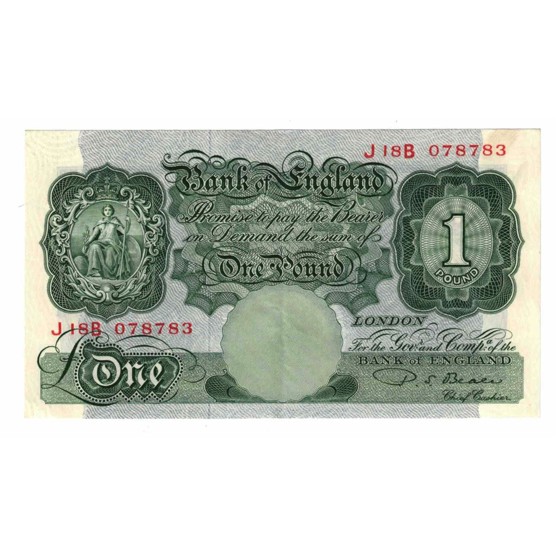 Banknote, Great Britain, 1 Pound, 1949-1955, KM:369b, EF(40-45)