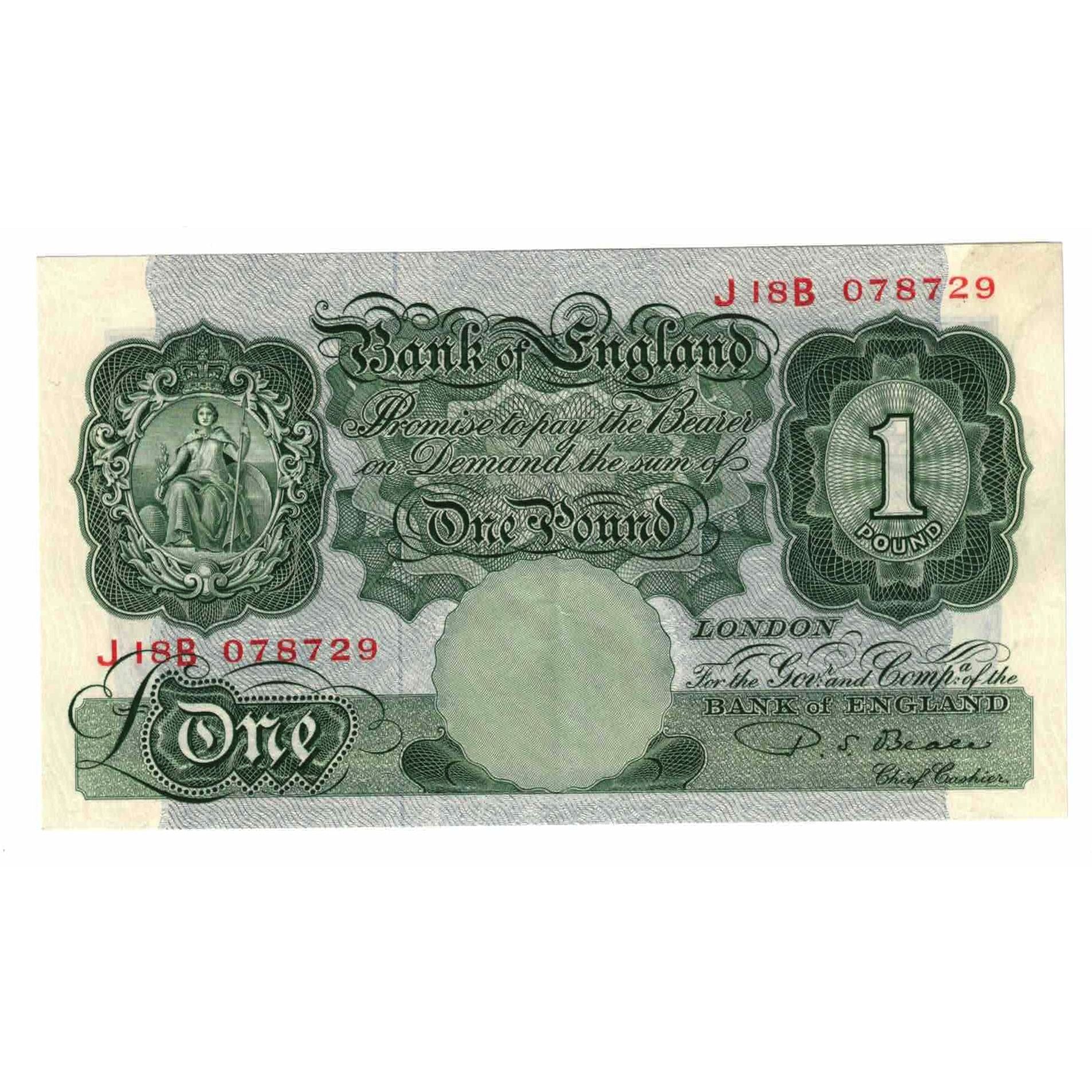 Banknote, Great Britain, 1 Pound, 1949-1955, KM:369b, EF(40-45)