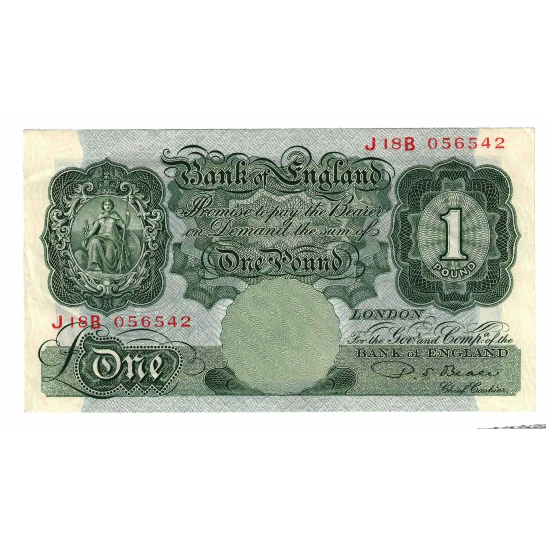 Banknote, Great Britain, 1 Pound, 1949-1955, KM:369b, AU(50-53)