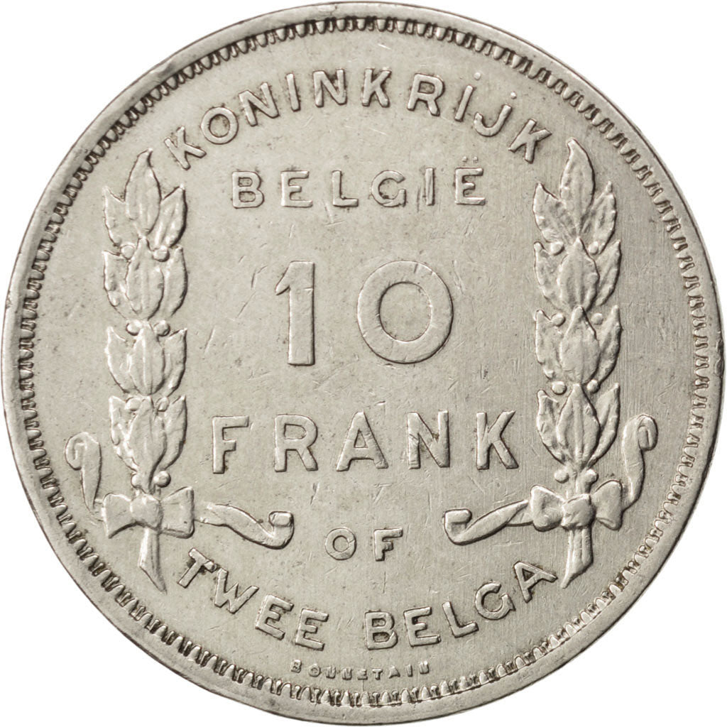 Belgique, Albert I, 10 Francs, légende flamande, 1930, KM 100