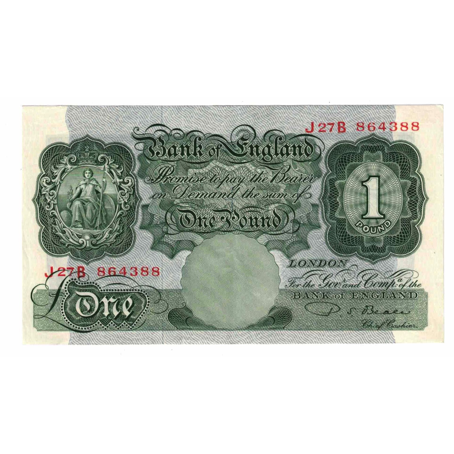 Banknote, Great Britain, 1 Pound, 1949-1955, KM:369b, EF(40-45)