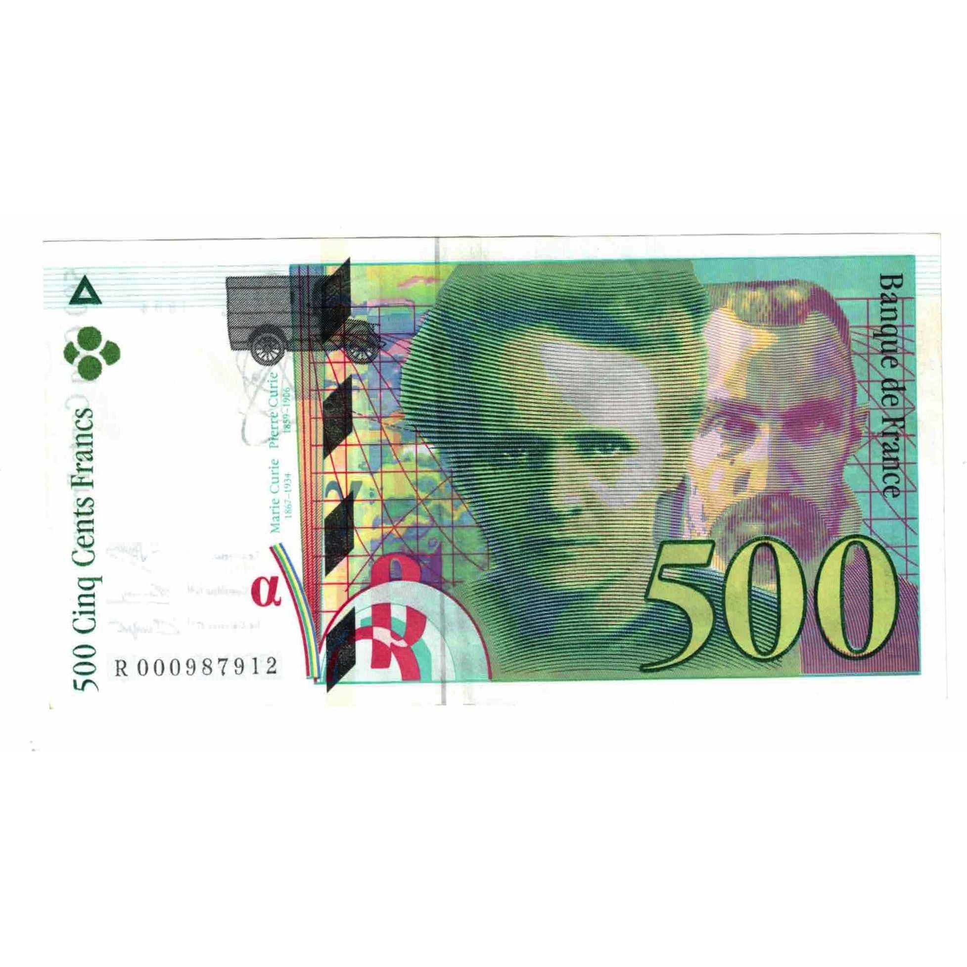 France, 500 Francs, Pierre et Marie Curie, 1994, R.000, AU(55-58), Fayette:76.1