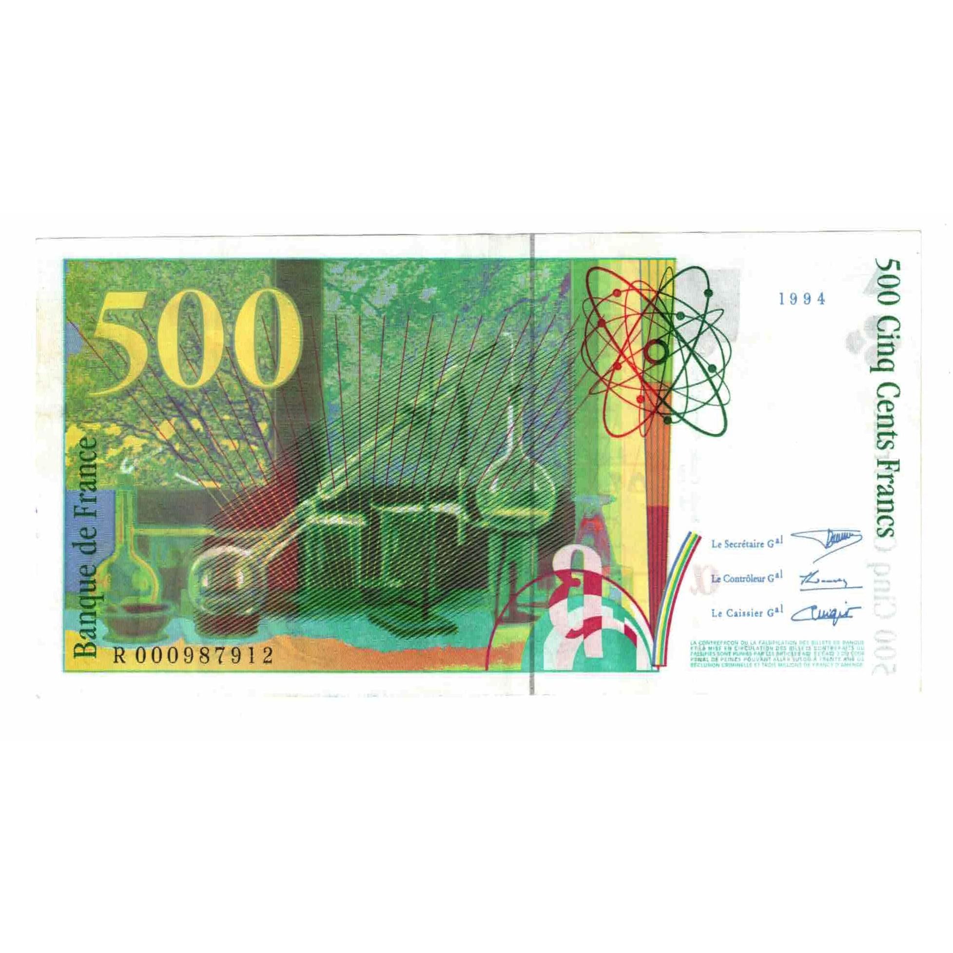France, 500 Francs, Pierre et Marie Curie, 1994, R.000, AU(55-58), Fayette:76.1