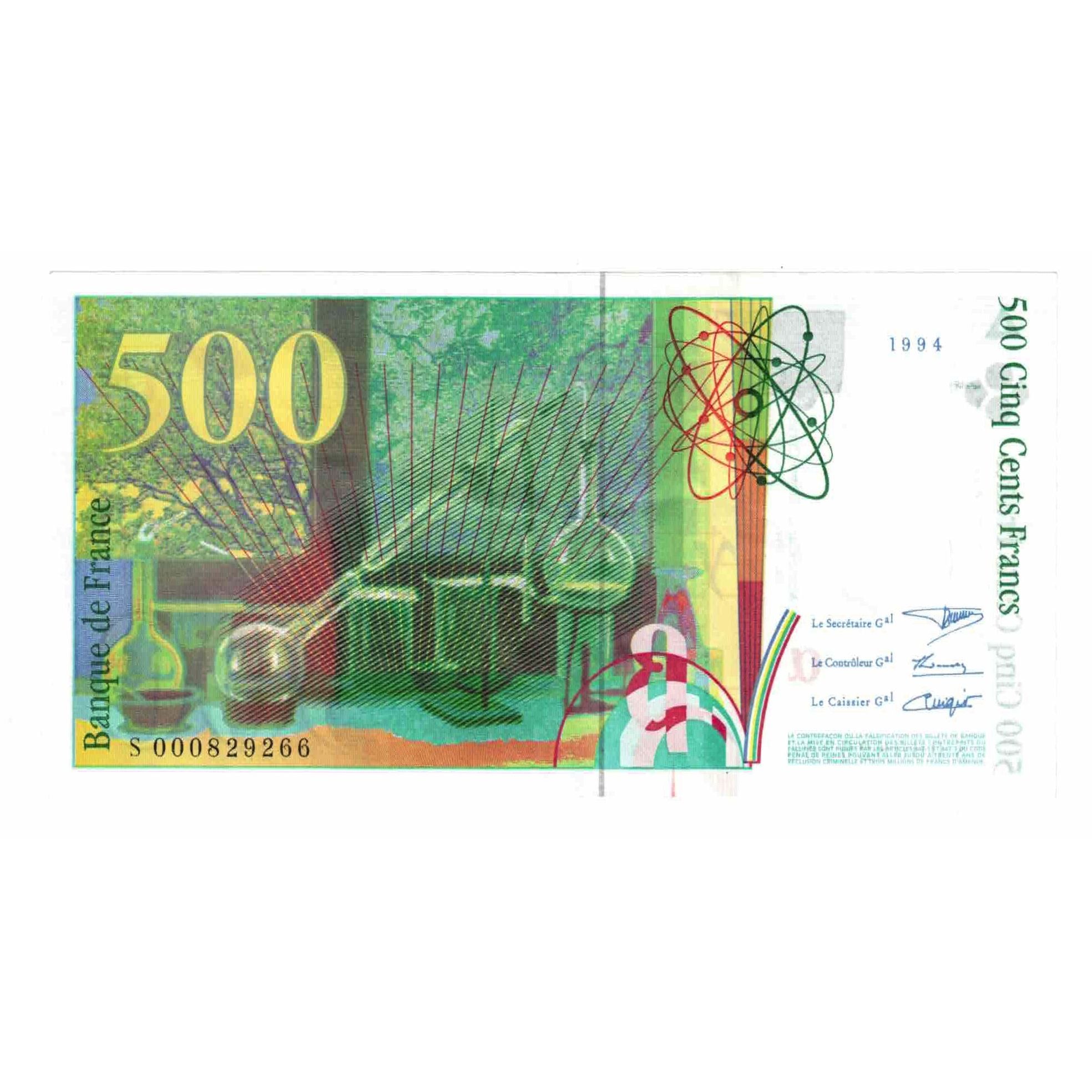 Francja, 500 Francs, Pierre et Marie Curie, 1994, S.000, AU(50-53)