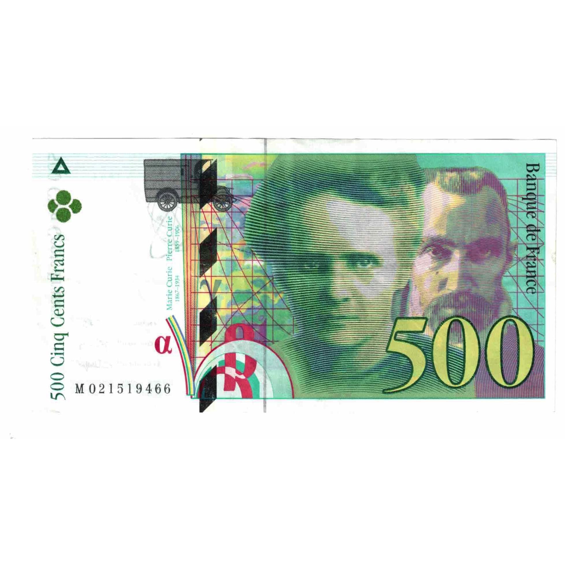 France, 500 Francs, Pierre et Marie Curie, 1994, M.021, EF(40-45), Fayette:76.1
