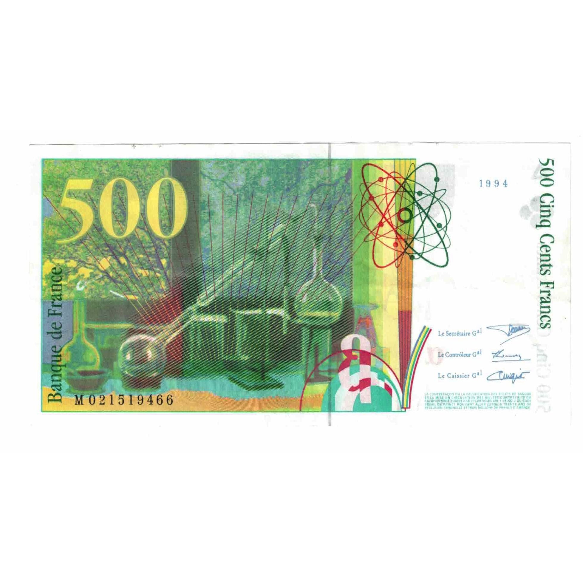 France, 500 Francs, Pierre et Marie Curie, 1994, M.021, EF(40-45), Fayette:76.1