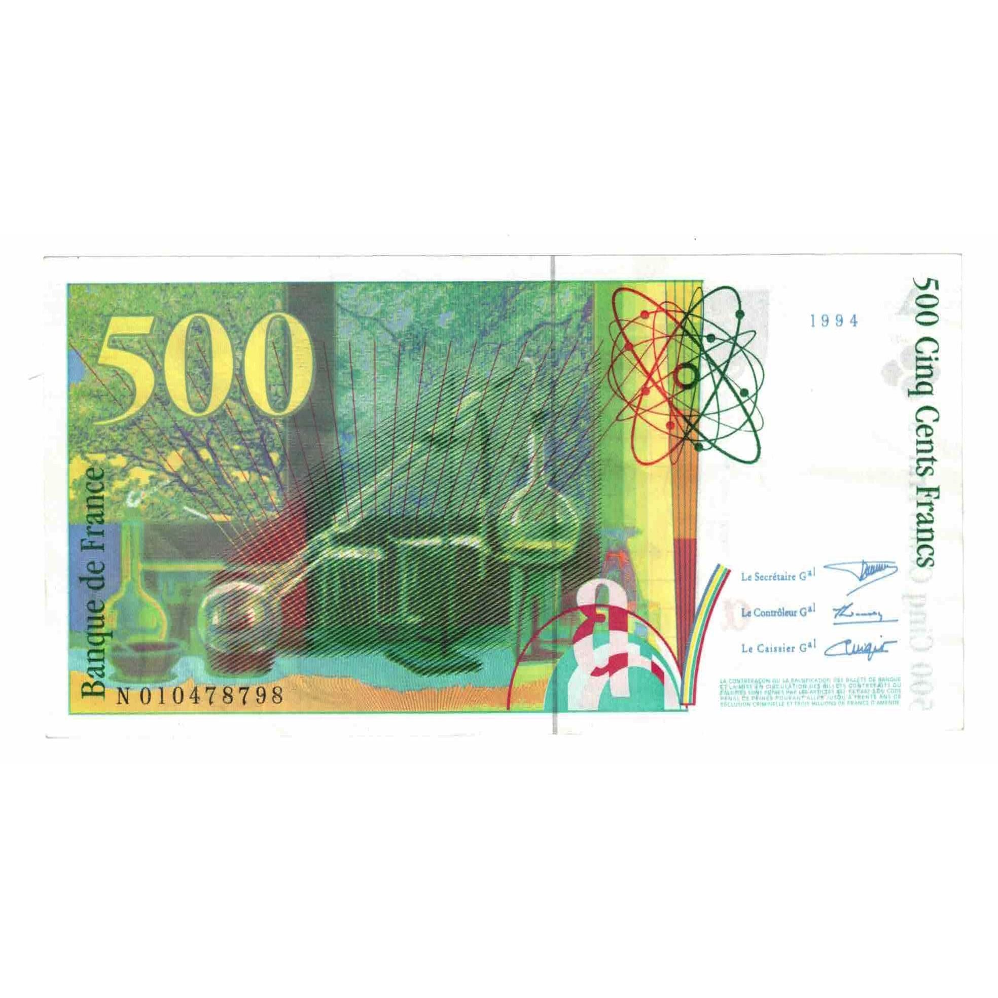 France, 500 Francs, Pierre et Marie Curie, 1994, N.010, AU(50-53), Fayette:76.1