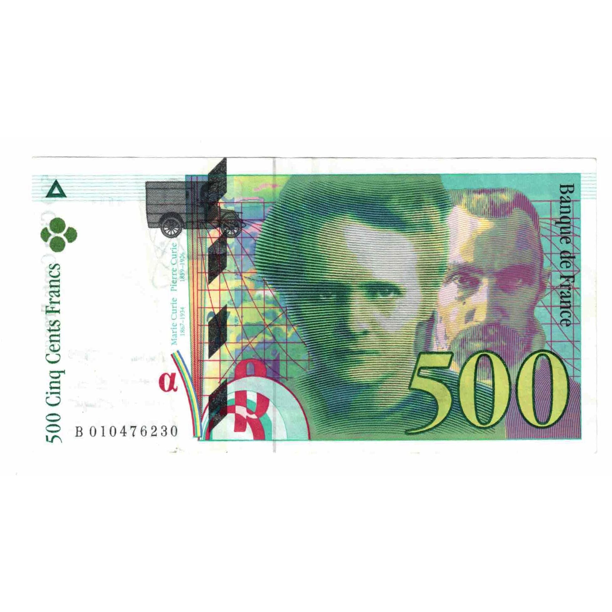 France, 500 Francs, Pierre et Marie Curie, 1994, B.010, AU(50-53), Fayette:76.1
