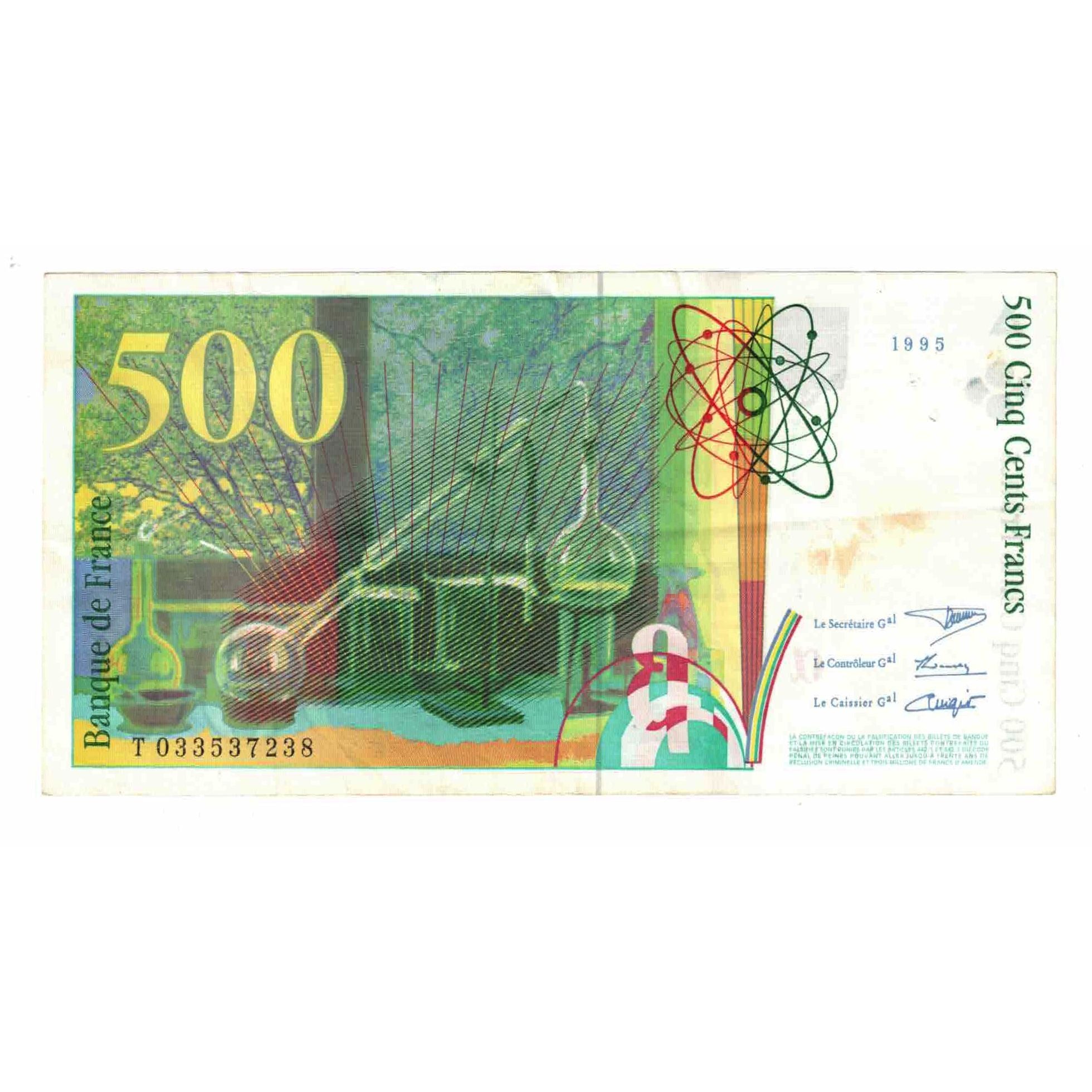 France, 500 Francs, Pierre et Marie Curie, 1995, T.033, TTB, Fayette:76.2