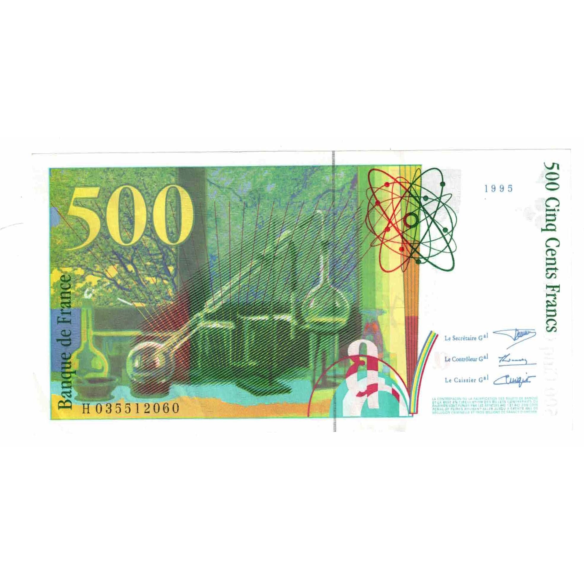 France, 500 Francs, Pierre et Marie Curie, 1995, H.035, UNC(63), Fayette:76.2