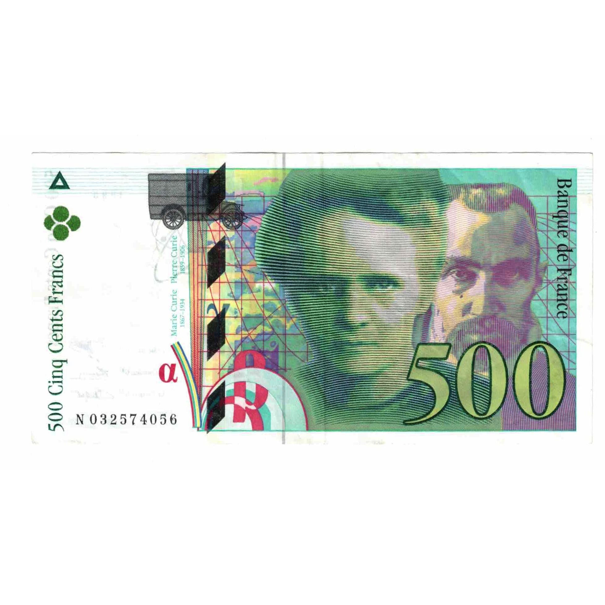 França, 500 Francs, Pierre et Marie Curie, 1995, N.032, AU(50-53)