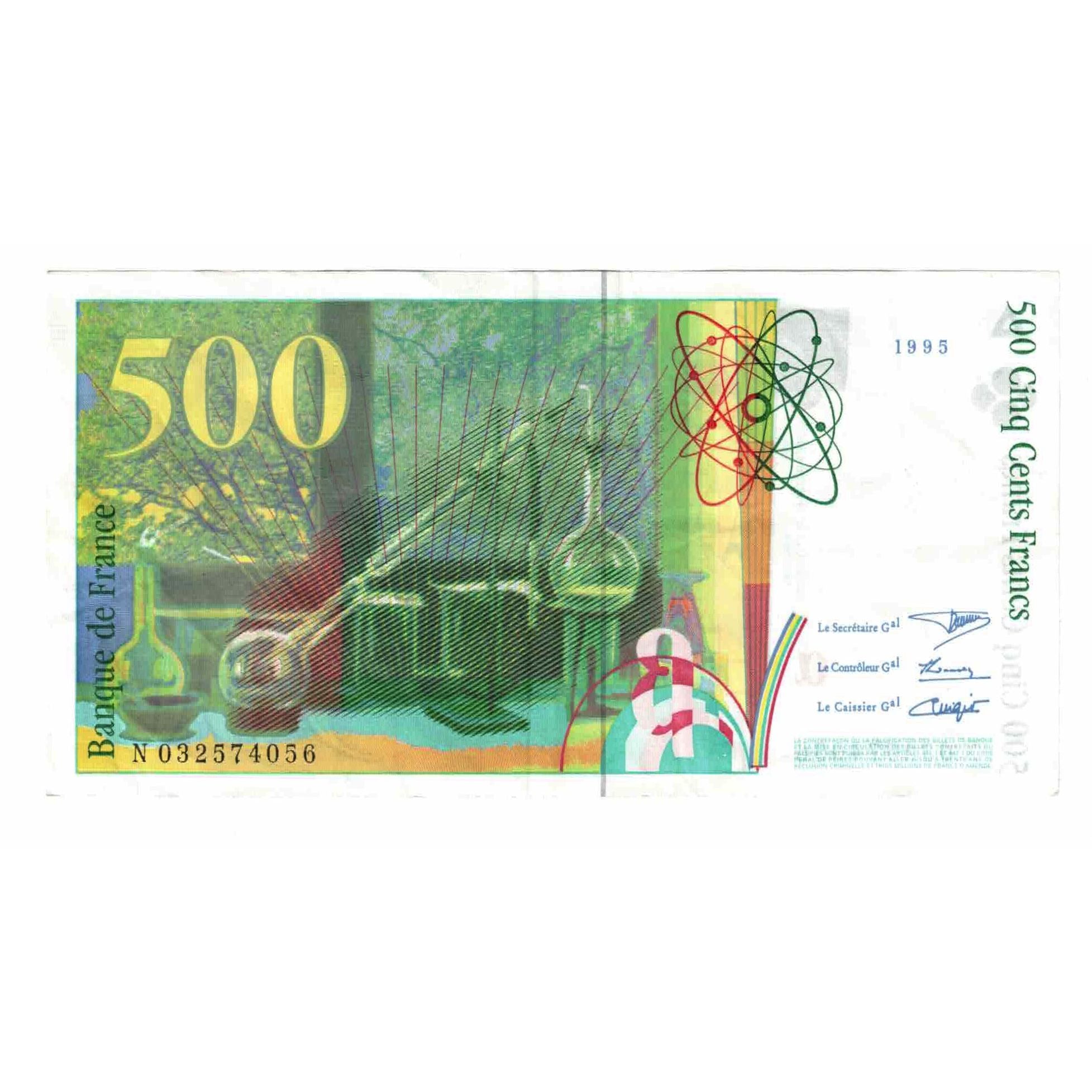França, 500 Francs, Pierre et Marie Curie, 1995, N.032, AU(50-53)