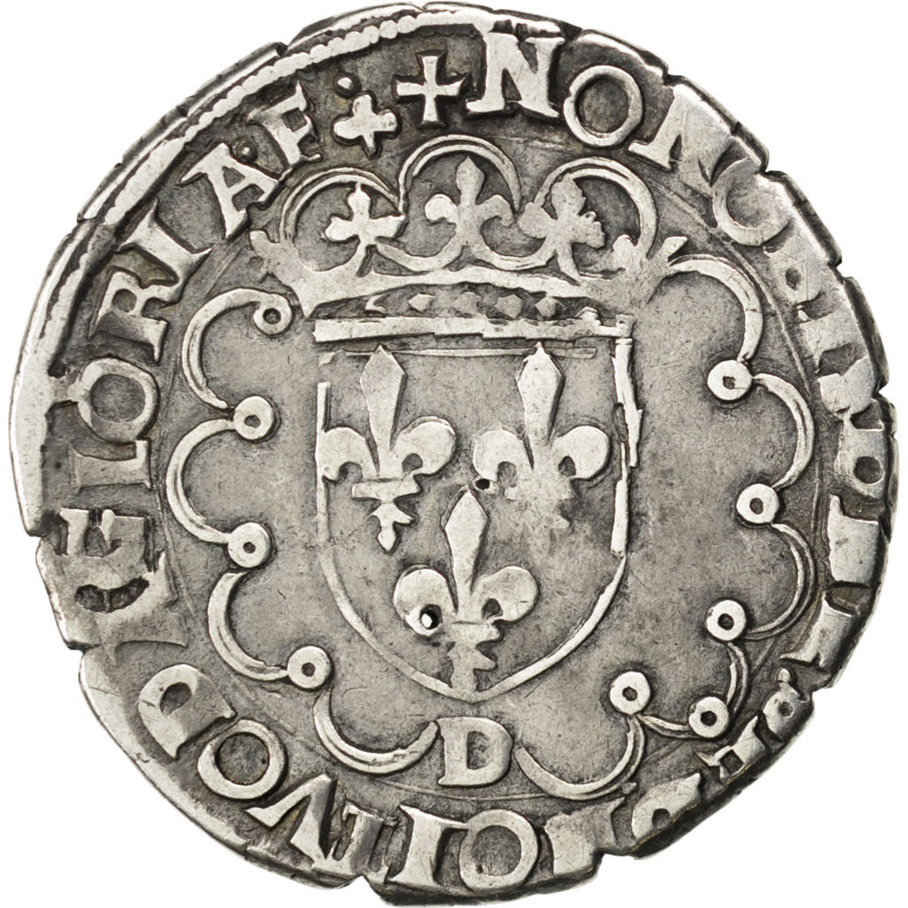 FRANCE, Demi Teston, Lyons, EF(40-45), Silver, Sombart #4514, 4.64